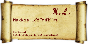 Makkos Lóránt névjegykártya