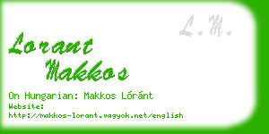 lorant makkos business card