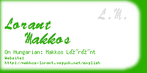 lorant makkos business card